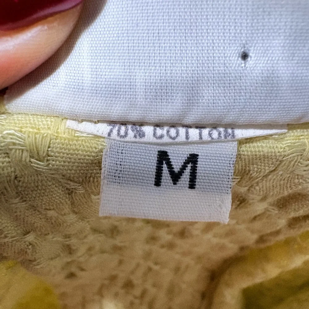 Habitat Soft Yellow Textured Button-Down Shirt/Jacket. Mother of Pearl Buttons. - Picture 8 of 10